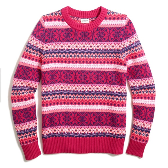 J. Crew Women’s Cotton Allover Fair Isle Crewneck Sweater XS - Picture 1 of 7